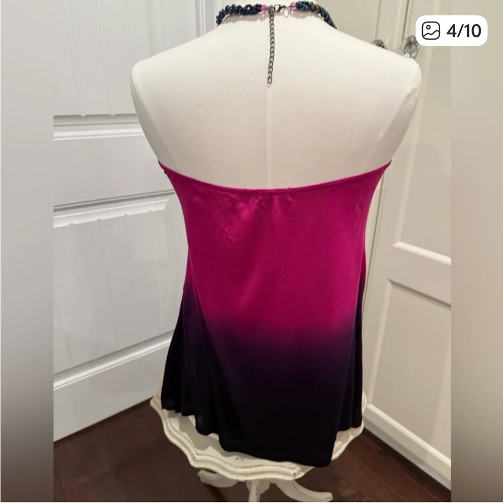 VENUS Pink and Black Ombre Strapless Blouse - Picture 4 of 7